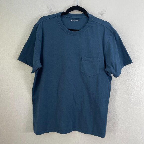 American Giant Other - NWOT American Giant Mens Large Blue Crewneck T Shirt Pocket Tee Short Sleeve